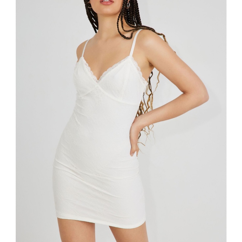 Garage White lace Spaghetti Strap Slip Dress